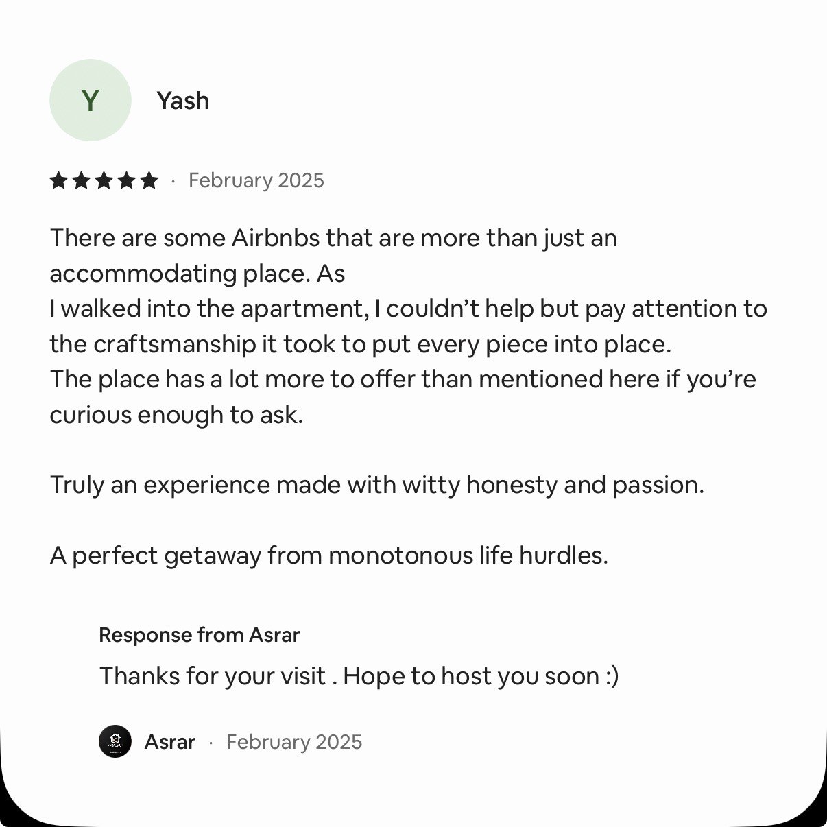 Preserved guest review screenshot
